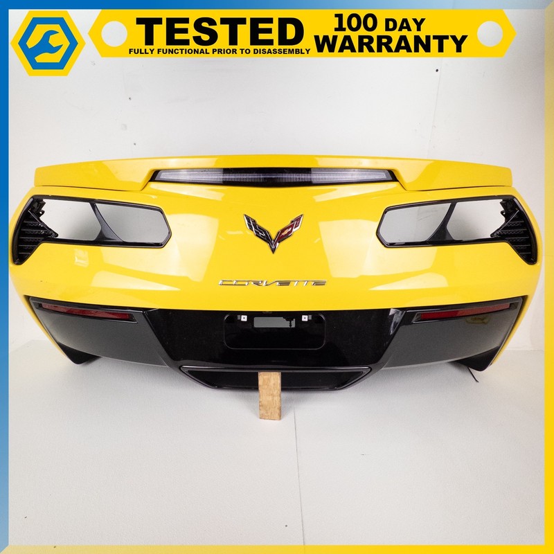 14-19 CHEVROLET CORVETTE C7 REAR BUMPER COVER PANEL ASSEMBLY YELLOW OEM