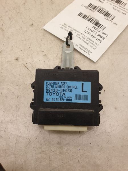 10-12 LEXUS RX350 3.5L FWD AT CHASSIS ECM MIRROR MEMORY CONTROL MODULE ASSEMBLY