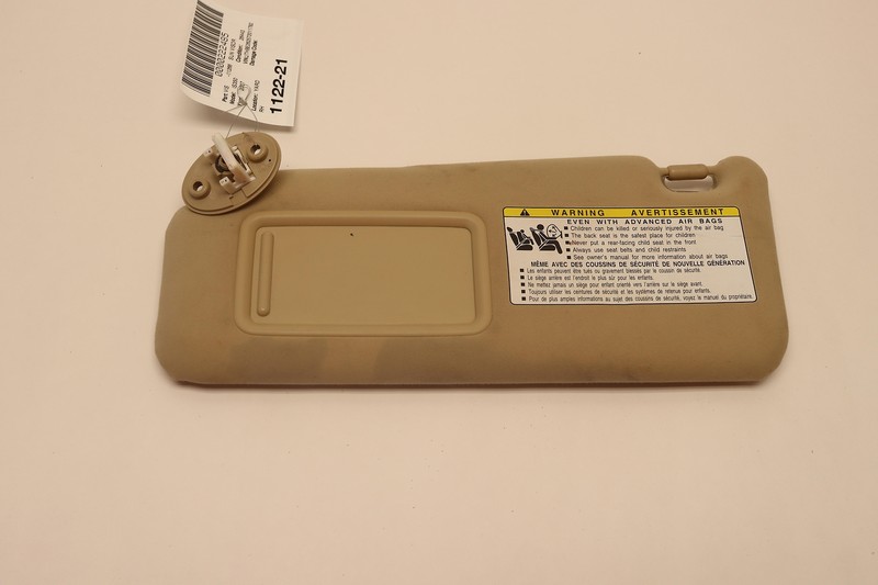 2007-2009 LEXUS IS350 FRONT RIGHT PASSENGER SIDE SUN VISOR CLOTH BEIGE OEM
