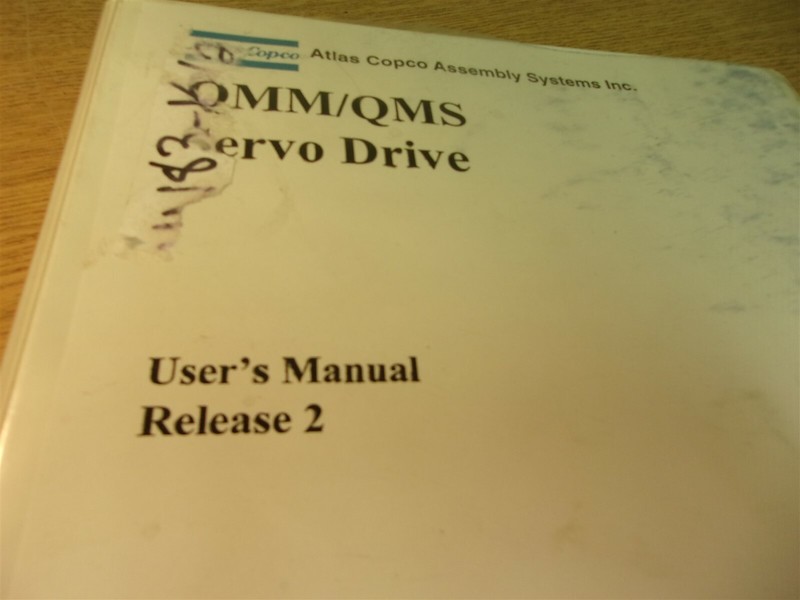 QMM/QMS Servo Drive User's Manual Release 2 Atlas Copco K260788