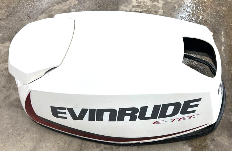 Evinrude Outboard ETEC 15 25 30 HP White Hood Cowl Top Cover 0285762 FRESHWATER!