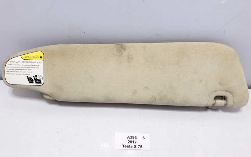 ✅ 12-20 OEM Tesla Model S Front Left Driver Side Sunvisor Visor Beige NOTE*