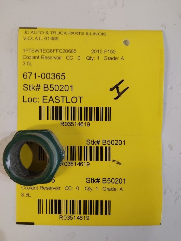Coolant Reservoir Fits 15-23 FORD F150 PICKUP 3514619