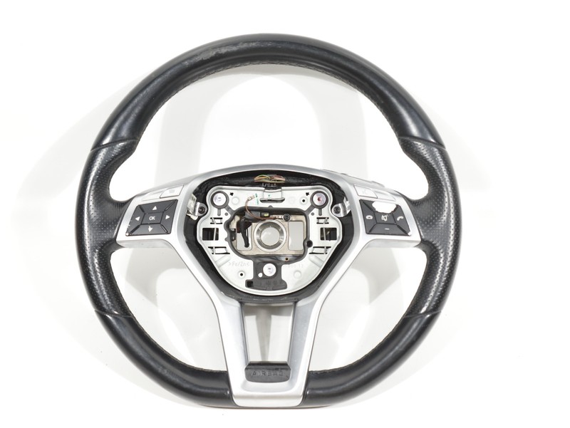 12-15 Mercedes W204 C250 300 350 Black Leather Multi-Function Steering Wheel OEM