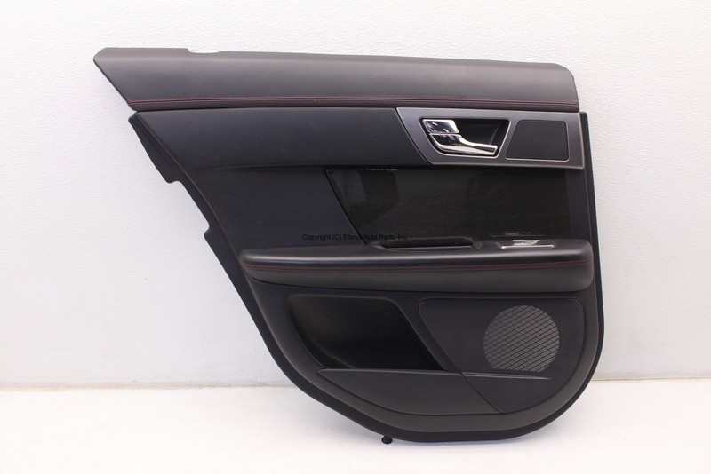 JAGUAR XFR 09-11 DRIVER REAR DOOR TRIM PANEL SOFT GRAIN LEATHER WARM CHARCOAL OE