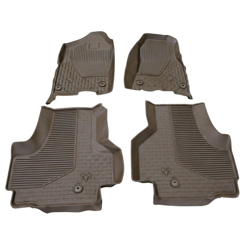 19-21 Ram 1500 QUAD CAB Floor Mats 82215322AB All Weather BROWN OEM Factory