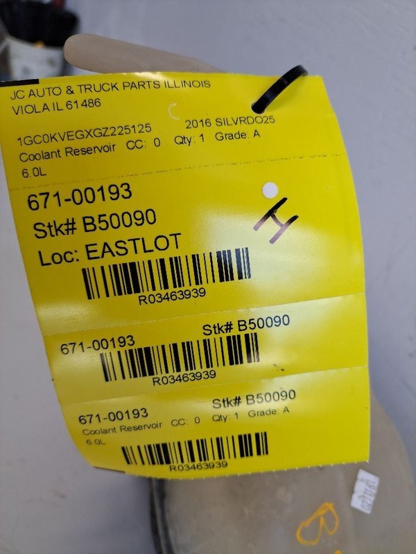 Coolant Reservoir Fits 07-19 SIERRA 2500 PICKUP 3463939