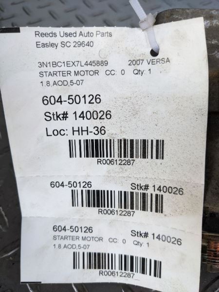 Starter Motor Fits 07-08 SENTRA 612287