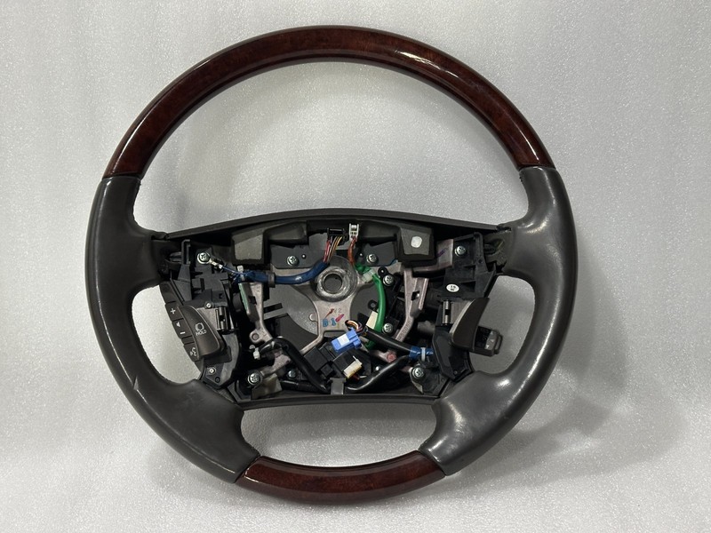 2007-2012 Lexus LS460 LS460L Wood Grain Steering Wheel Genuine Leather OEM