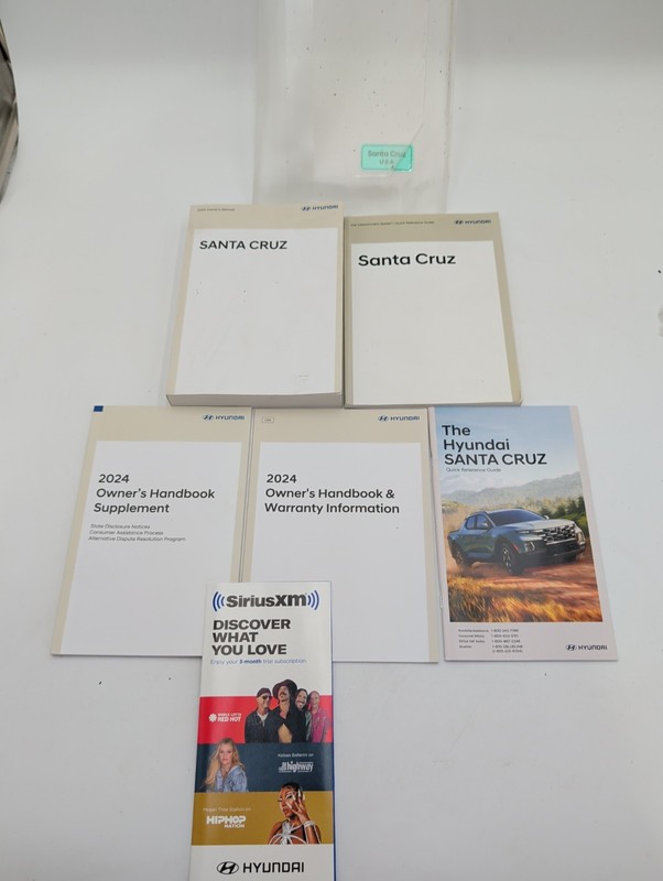 2025 Hyundai Santa Cruz Owner's Manual With Quick Reference Guide & Clear Case
