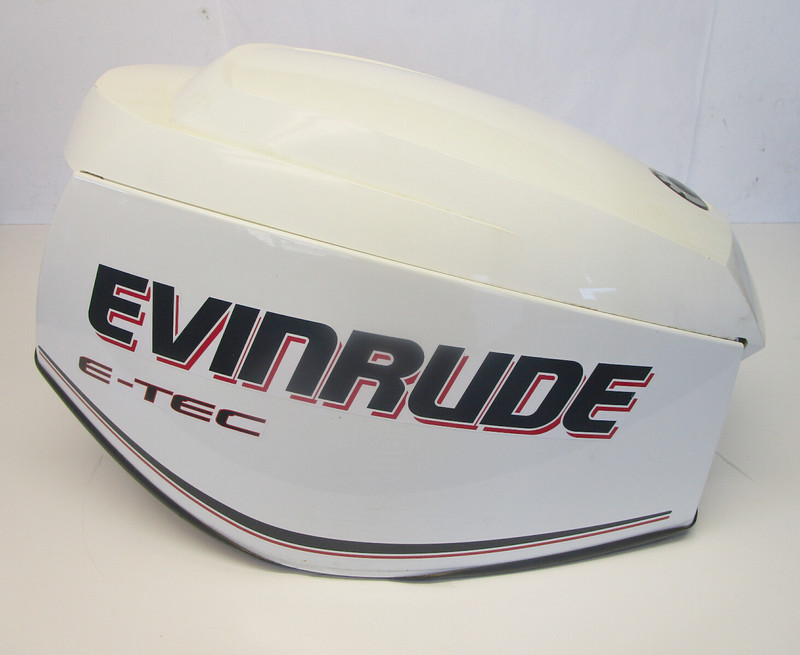 0285748 OMC Evinrude E-TEC 115 130 HP Outboard Top Cowl Engine Cover White