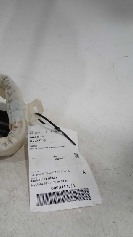 2018-2022 Toyota C-HR Grey Curtain Air Bag Right Passenger 644927 Used