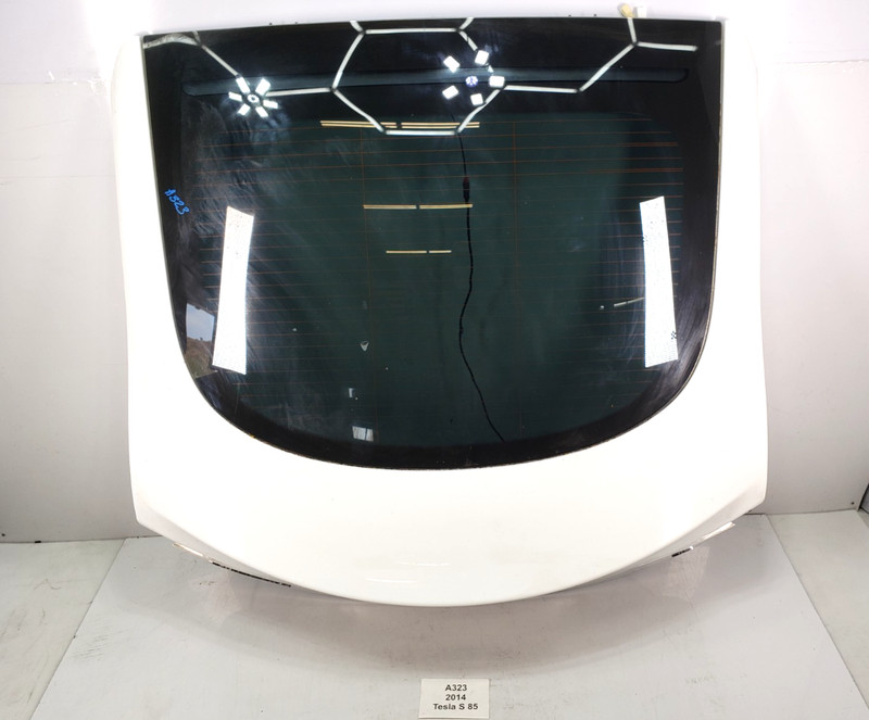 ✅ 12-16 OEM Tesla Model S Rear Liftgate Tailgate Trunk Lid White PBCW W/ Glass*