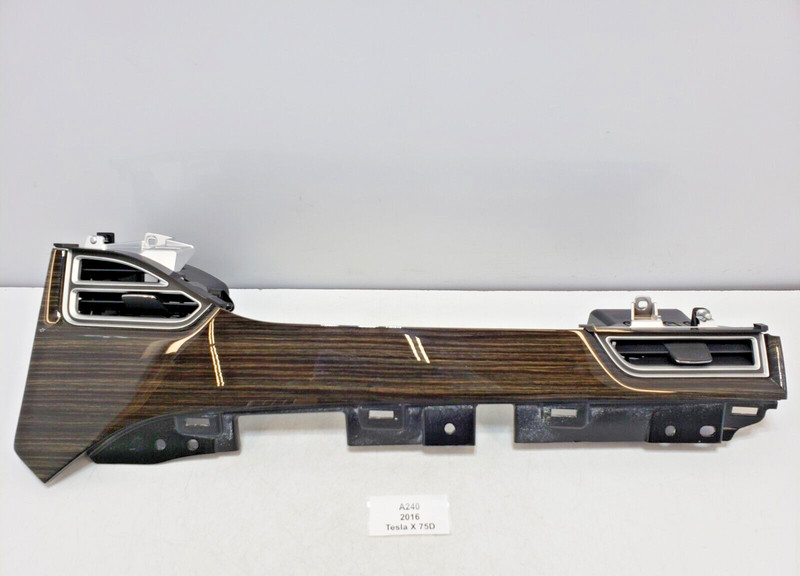 ✅ 16-20 OEM Tesla Model X Front Right Air Vent Grille Dashboard Wood Trim Cover