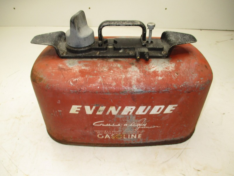 Vintage Johnson Evinrude Mile Master 6 Gallon 2 Line Pressure Gas Fuel Tank