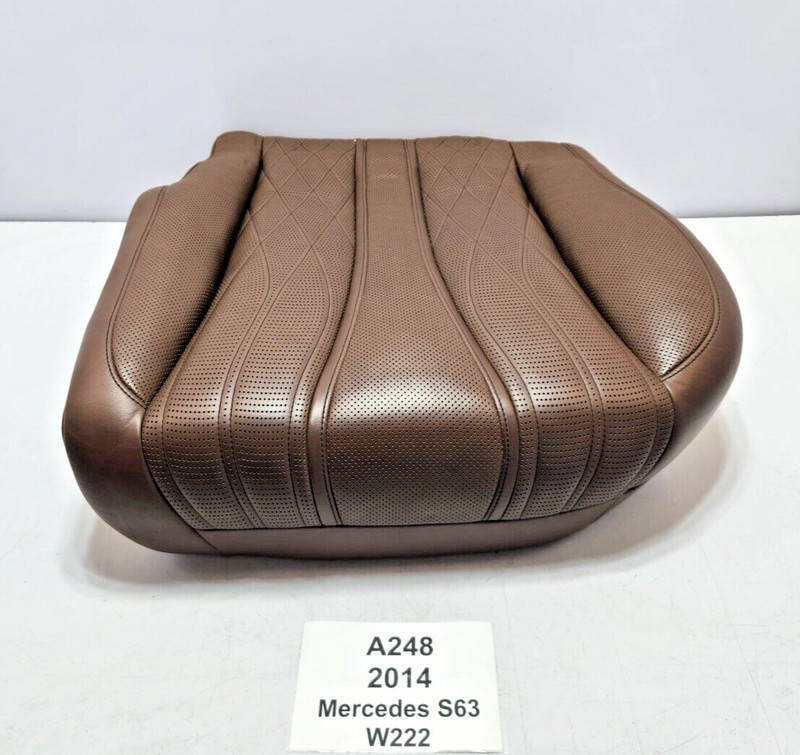 ✅ 14-17 OEM Mercedes W222 S63 Rear Left Driver Lower Seat Cushion Leather Brown