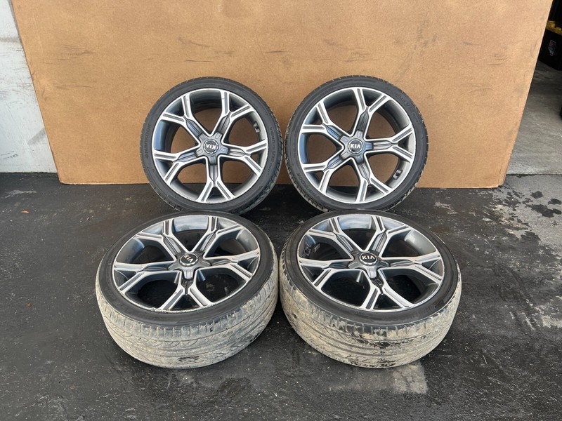 KIA STINGER 2018-2024 OEM ALL FOUR RIMS WHEELS TIRES SET ( 19"X8" & 19"X8.5" )