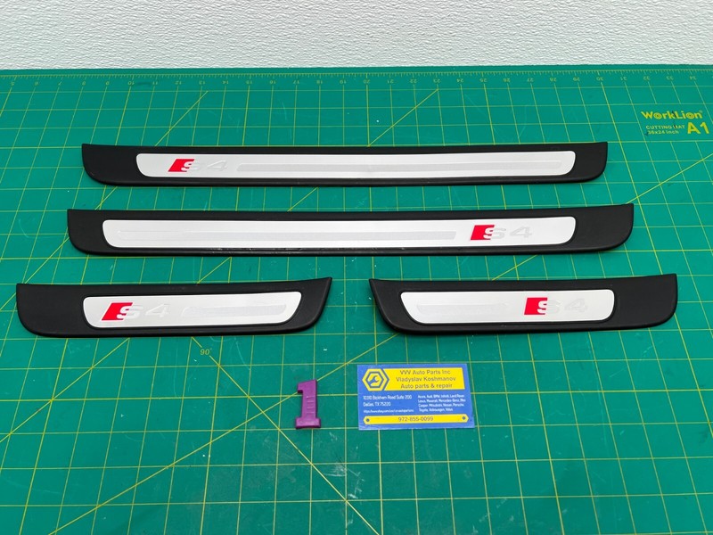 10-16 Audi S4 DOOR SILL PANEL SCUFF PLATE STEP COVER TRIM SET OEM