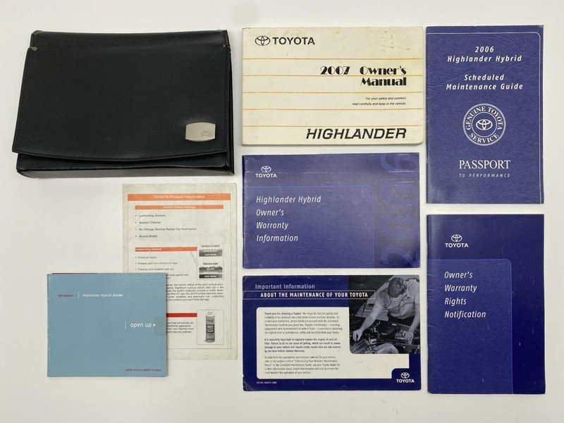 Owners Manual 2007 Toyota Highlander 86801
