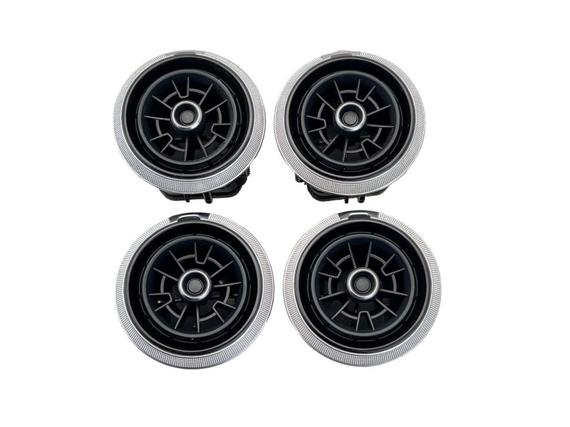 2017-2020 Audi A3 Dashboard Air Vents Set Of 4 Black Silver