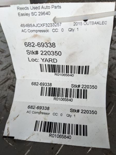 AC Compressor Fits 13-16 LEGACY 1065840