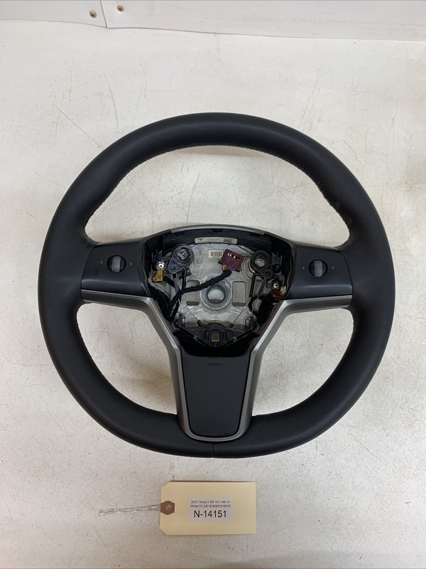 ⚡️Tesla Model 3/Y Steering Wheel Leather w/ Control Switch 1490214-00-B 14151 U2