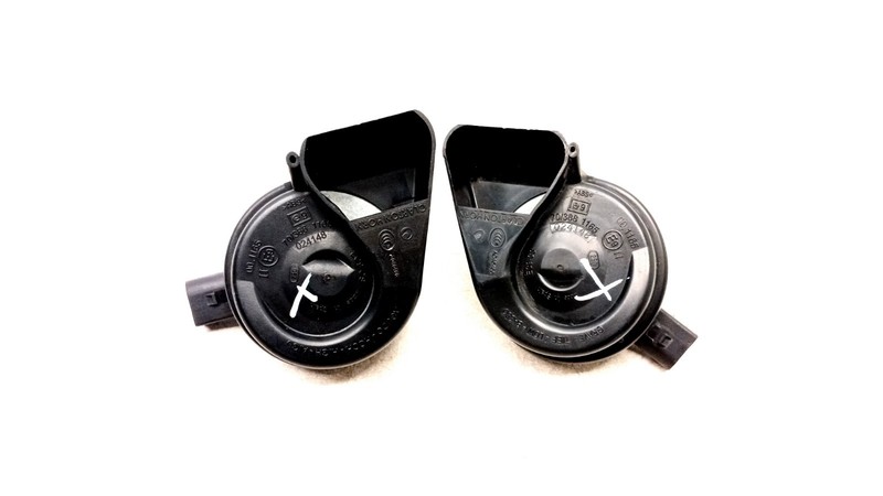 08-17 AUDI 8T A5 S5 B8 A4 S4 HIGH LOW TONE HORN SET LEFT RIGHT OEM 063025