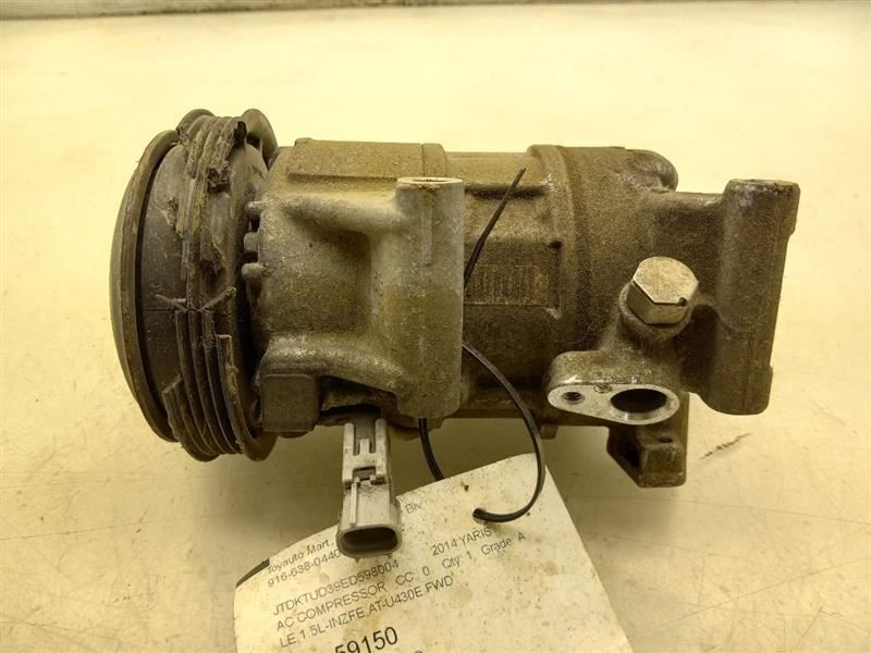 12-19 TOYOTA YARIS LE 1.5L 4CYL AC COMPRESSOR ASSEMBLY