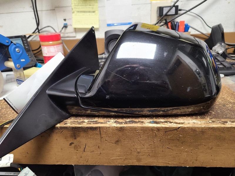 2012 CADILLAC CTS driver Door Mirror Power Coupe manual fold black OEM 11-14