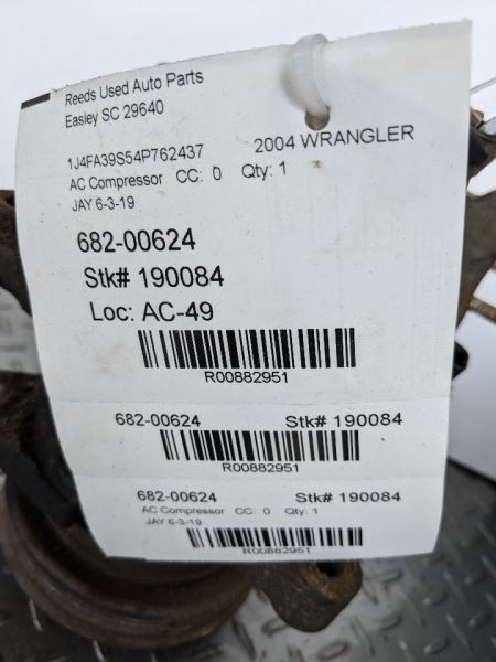 AC Compressor Fits 03-06 WRANGLER 882951