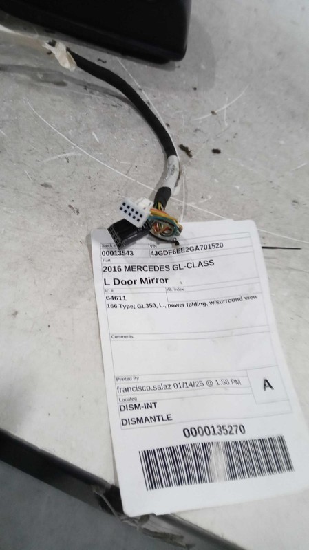 Used Left Door Mirror fits: 2016 Mercedes-benz Mercedes gl-class 166 Type GL550