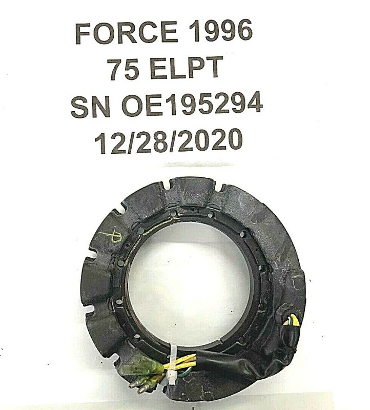 Force Outboard 75hp Stator 398-832075A21 FRESHWATER! CLEANED AND READY!