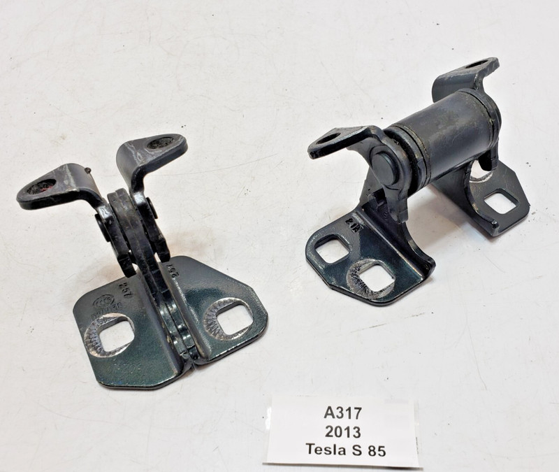 ✅ 12-20 OEM Tesla Model S Rear Right Passenger Door Hinge Upper Lower Green SET