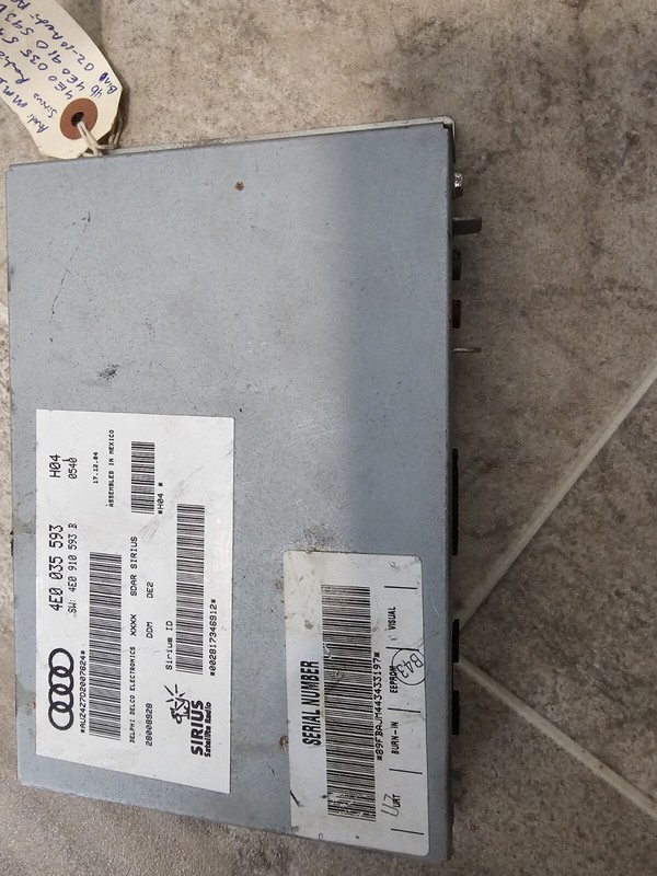 OEM '07-'12 AUDI S5,A4,A5,Q5,Q7 SIRIUS SATELLITE RADIO RECEIVER MODULE 4E035593F
