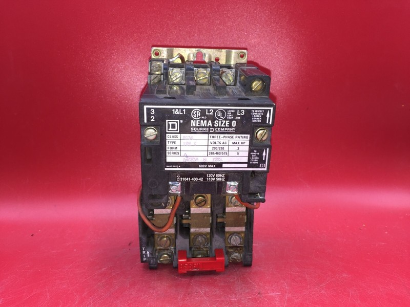 SQUARE D NEMA SIZE 0 MOTOR STARTER 31041-400-42 WD-8838