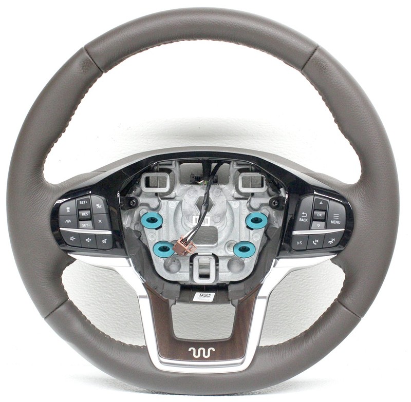 OEM Steering Wheel For Ford Explorer King Ranch Brown Leather with wood inlay