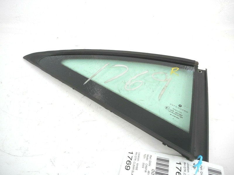 04-08 Chrysler Crossfire Coupe Rear Quarter Window Glass Right Passenger OEM