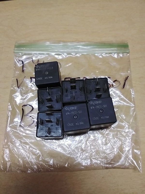 Lot Of 7 Tyco VF4-15F21-S01 12VDC 5 Prong Relays