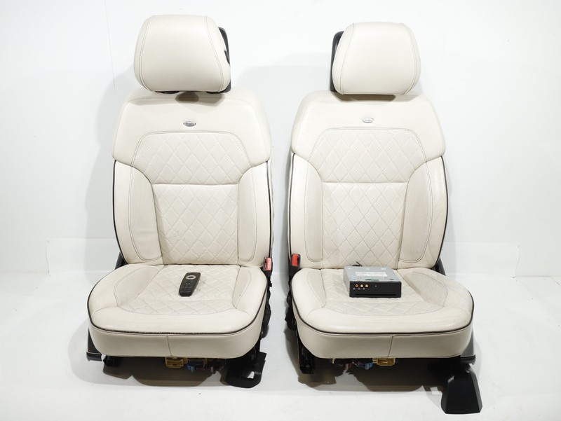 13-16 MERCEDES GL450 X166 DESIGNO FRONT SEATS COMPLETE W/ SCREEN DVD REMOTE OEM