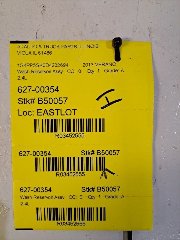 Wash Reservoir Fits 12-13 VERANO 3452555