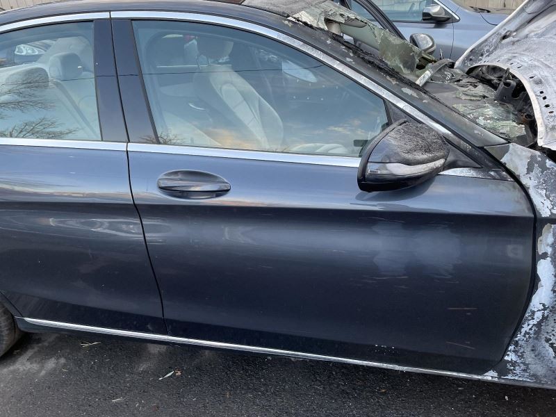 2015-18 Mercedes C-Class Right Passenger Front Door Gray Smoked By Hinges Sedan