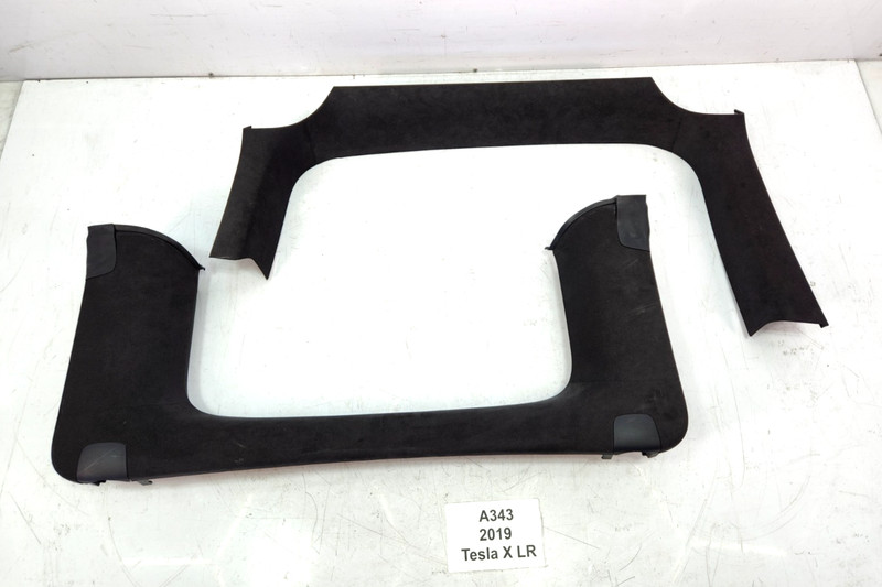 ✅ 16-20 OEM Tesla Model X Rear Left Driver Falcon Door Upper Lower Trim SET*