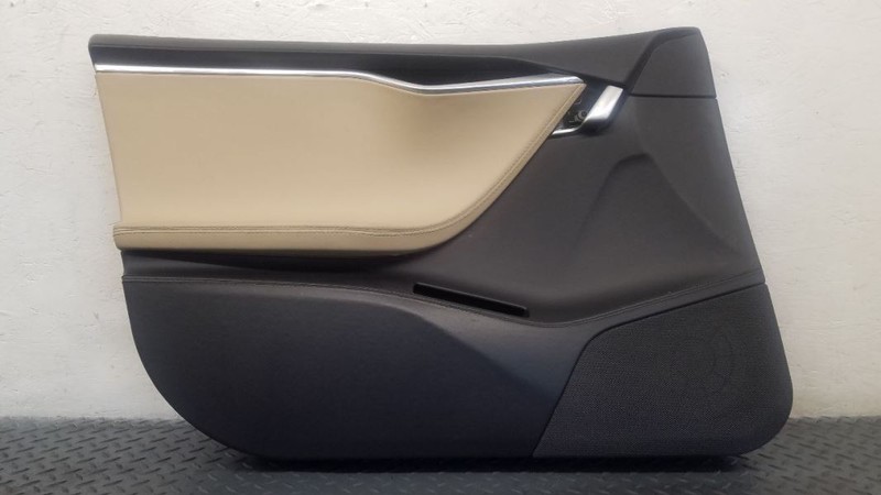 12-20 Tesla Model S Front Left Driver Door Trim Panel Biege Black OEM 600607118J