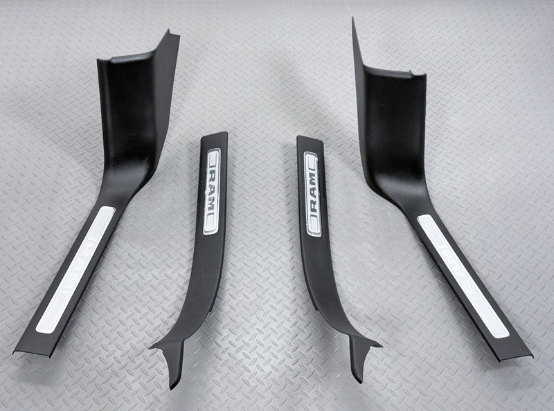 ✅ 19-24 RAM 1500 Laramie OEM SCUFF PLATE / PANEL SET Black FRONT REAR TRIM SILL