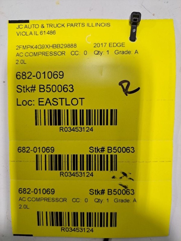 AC Compressor VIN 9 8th Digit Turbo R134A Fits 13-20 MKZ 3453124