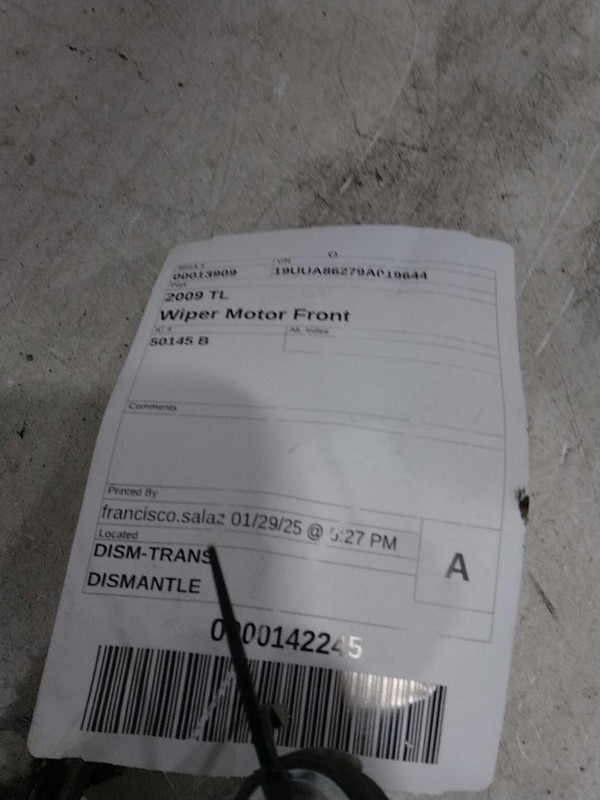 2009 Acura TL Windshield Wiper Motor OEM 76505SWAA02 162k Miles