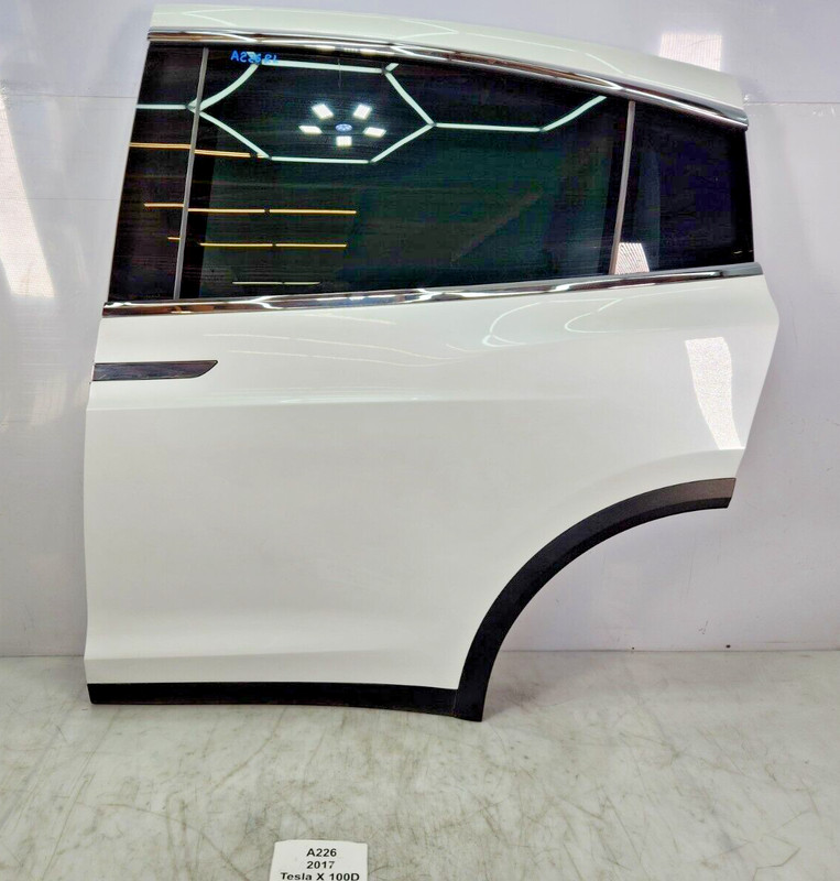 ✅2016-2020 OEM Tesla Model X Rear Left Driver Door Shell White PPSW Complete
