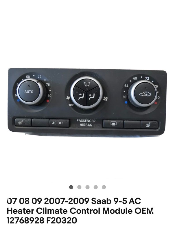 07 08 09 2007-2009 Saab 9-5 AC Heater Climate Control Module OEM 12768928 F20320