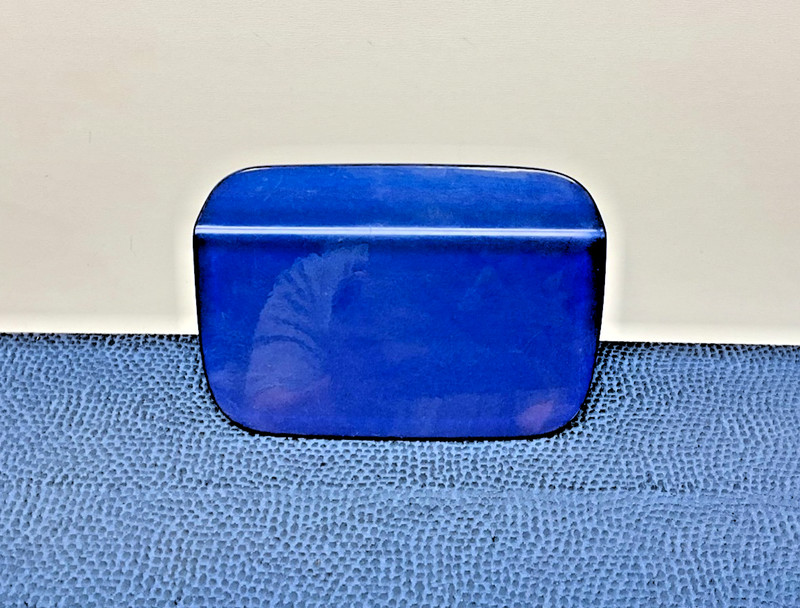 07–13 BMW E92 335i M3 Rear Fuel Gas Tank Flap Filler Lid Cover Cap Blue A89 OEM