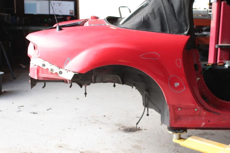 06-15 Mazda Mx-5 Miata NC Red Passenger Right Rear Quarter Panel Cut